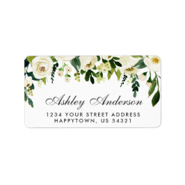 Vattenskärg Blommigt Grönt Vita Adress Adressetikett