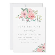 Vattenskärg Blommigt Vit Rosa Bröllop