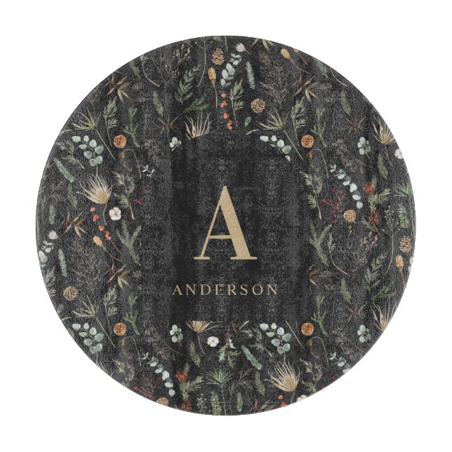 Vattenskärg botanisk blommigt moody svart modern (Framsidan)