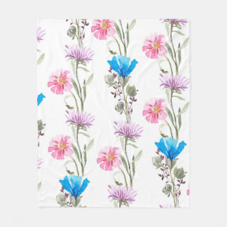 Vattenskärg botaniskt mönster fleecefilt