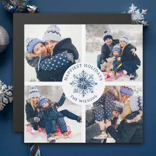 Vattenskärg Crystal Blue Snowflake 4 Photo Collage