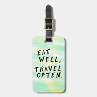 Vattenskärg "Eat well, Travel Often" - resväska Bagagebricka