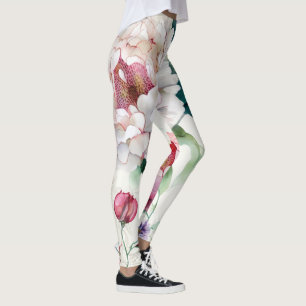Vattenskärg elegant känslig som blommönster leggings