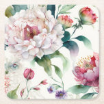 Vattenskärg elegant känslig som blommönster underlägg papper kvadrat<br><div class="desc">Elegant med vattenfärg är känslig som Pappert blommönster Underlägg.</div>