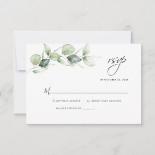 Vattenskärg Eucalyptus Greenery-Bröllop OSA Anteckningskort