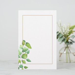 Vattenskärg eucalyptus greenery grönt folie brevpapper
