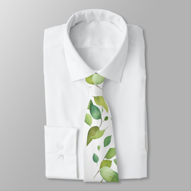 Vattenskärg eucalyptus greenery grönt folie slips (Bunden)