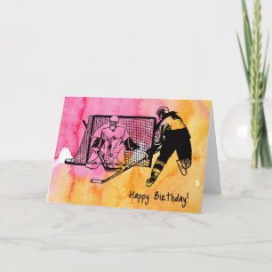 Vattenskärg för Hockey Birthday Card Bläck Kort
