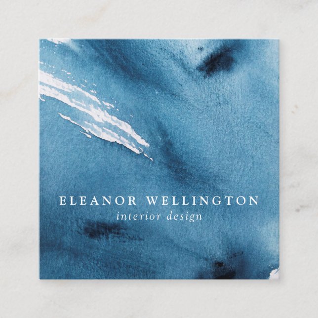 Vattenskärg för marin Abstrakt Struktur Anpassning Fyrkantigt Visitkort (Framsida)