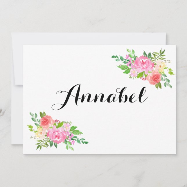 Vattenskärg Frieri du med min blommiga flicka Inbjudningar (Framsida)