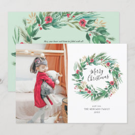 Vattenskärg Gräs och berry God Jul Foto Inbjudningar