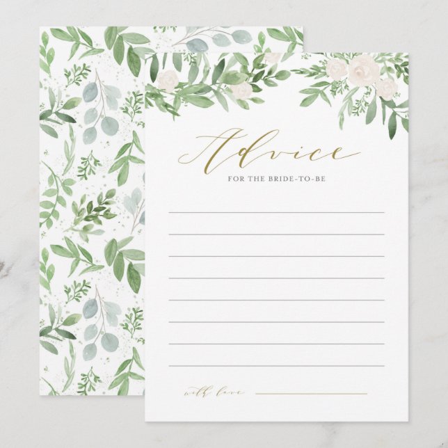 Vattenskärg, grön och vit blomma, Möhippa Rådkort (Fram/baksida)