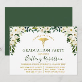 Vattenskärg Grönt Vit Blommigt Medicinsk Grad Part Inbjudningar