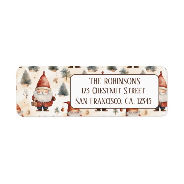 Vattenskärg jul Jultomten 2-returadressen Returadress Etikett (Framsidan)