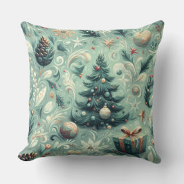 Vattenskärg jul Motif Helgdag Stollig Grönt Kudde