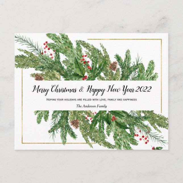 Vattenskärg jul och Helgdag 2022 Vykort (Framsida)