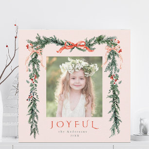 Vattenskärg jul Ram Foto Rosa Square Julkort