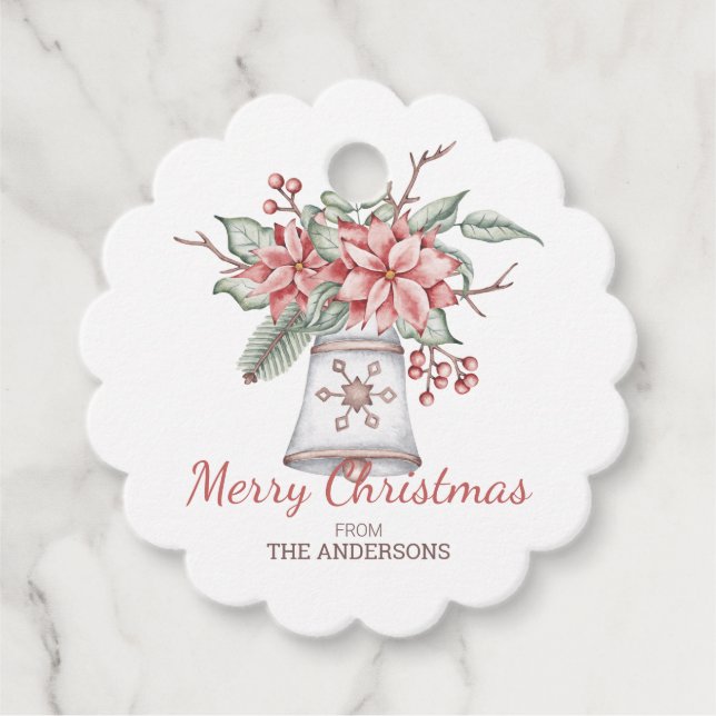 Vattenskärg julklapp gåvor etiketter (Framsida)