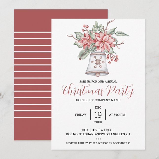 Vattenskärg julklapp inbjudningar (Fram/baksida)