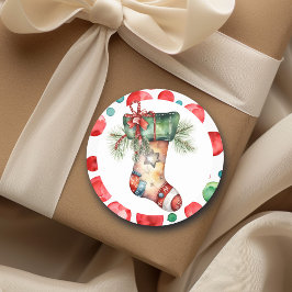 Vattenskärg julklapp med Polka dots Runt Klistermärke
