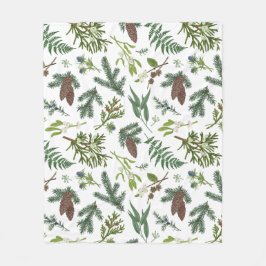 Vattenskärg Julnatur och skogsbelysning Fleecefilt