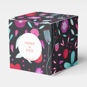 Vattenskärg med färgen Flower Meadow Mörk Bröllop Presentaskar