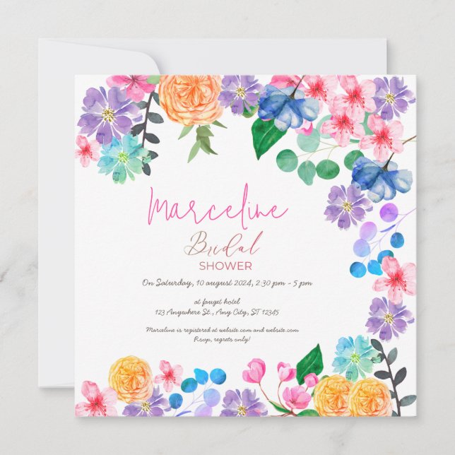 Vattenskärg med fetstilt ljus rosa blommigtI (Framsida)