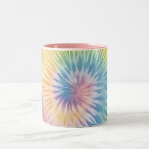 Vattenskärg Pastel Rainbow Tie Dye Två-Tonad Mugg
