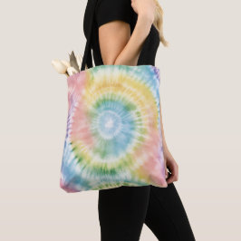 Vattenskärg Pastel Rainbow Tie Dye Tygkasse