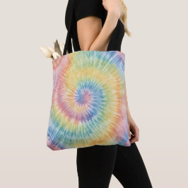 Vattenskärg Pastel Rainbow Tie Dye Tygkasse