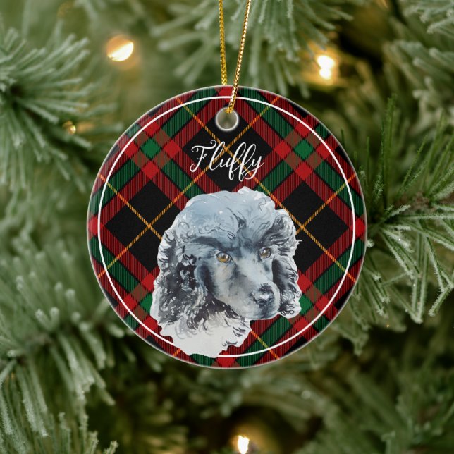 Vattenskärg, Personlig Pudel, jul Julgransprydnad Keramik (Träd)