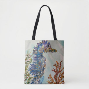 Vattenskärg Seahorse Dubbla-sided Tote Tygkasse