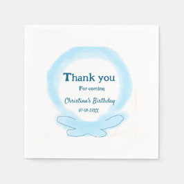 Vattenskärg tack för att du kom med blommigten Blå Pappersservett