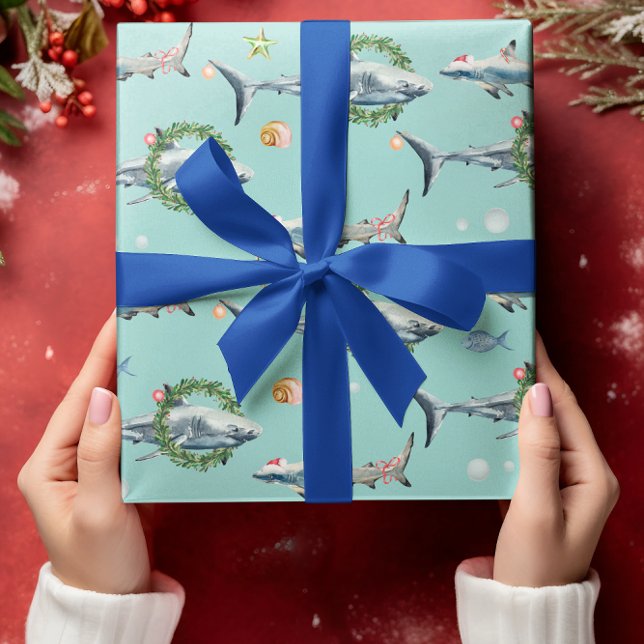 Vattenskärg, Underbar vit hajrev, jul Presentpapper (Skapare uppladdad)