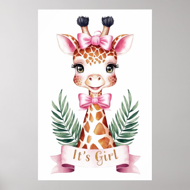 Vattenskärg vild djurgiraffe Det är tjej #3 Poster (Framsidan)