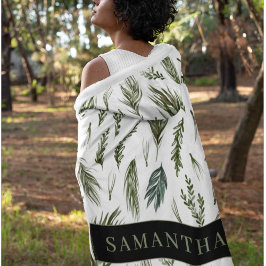 Vattenskärg VinterGrönt Sömlös Mönster Fleecefilt