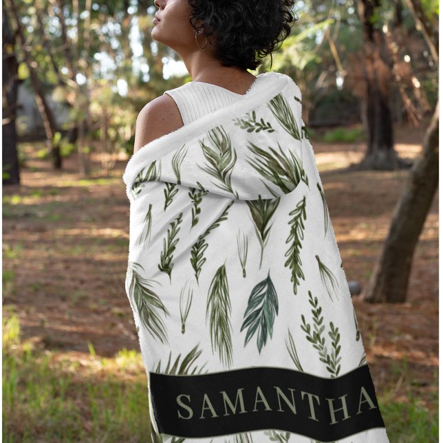 Vattenskärg VinterGrönt Sömlös Mönster Fleecefilt (Skapare uppladdad)