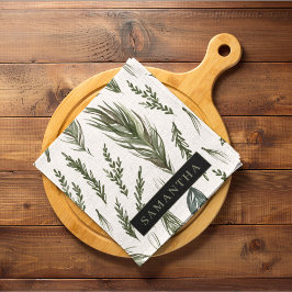 Vattenskärg VinterGrönt Sömlös Mönster Kökshandduk