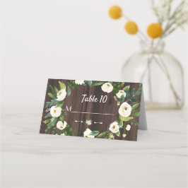 Vattenskärg Vit Blommigt Utandning Bröllop Placeringskort