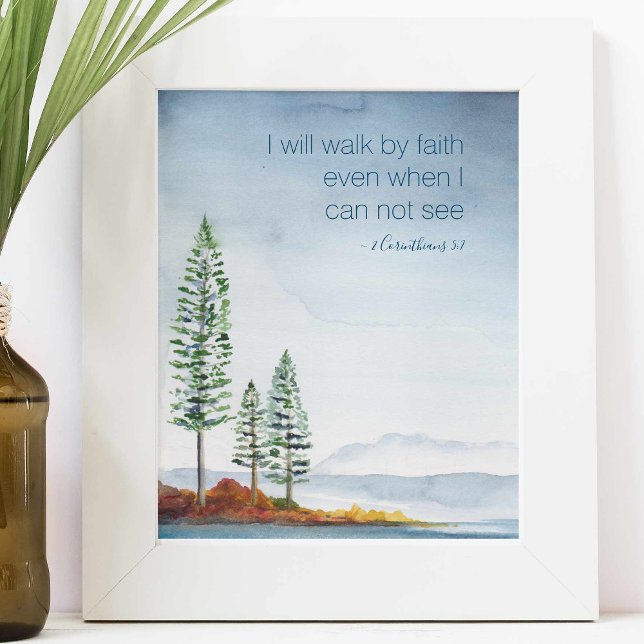 Vattenskärgar för inspiration och Andlig Poster (inspirational poster scripture with watercolor art by Victoria Grigaliunas)