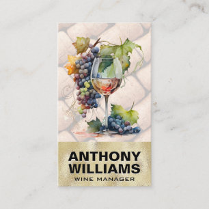 Vattenskärgglas av Vin-druvor   Kork Visitkort