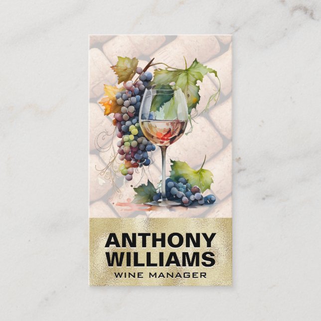 Vattenskärgglas av Vin-druvor | Kork Visitkort (Framsida)
