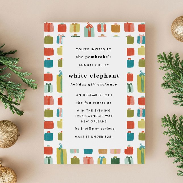Vattenskärk - julfestinbjudan inbjudningar (Watercolor Christmas Gifts Holiday Party Invitation)