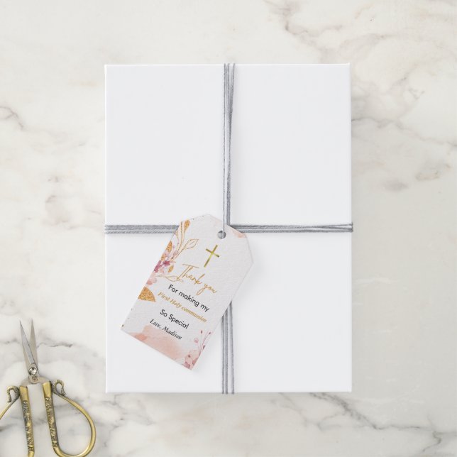 Vattenskärk stänk, första heligan tack presentetikett (Med Snöre)