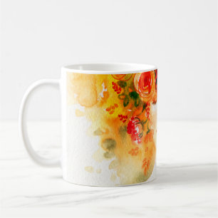 Vattenskärk vacker kvinna med andedräkt kaffemugg