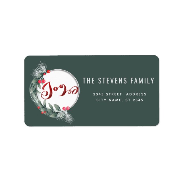 Vattenskärkta botaniska andningsskript - frisk vin adressetikett (Framsidan)