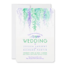 Vattenskärkta inbjudningar till lila av VT-grönt