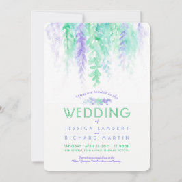 Vattenskärkta inbjudningar till lila av VT-grönt