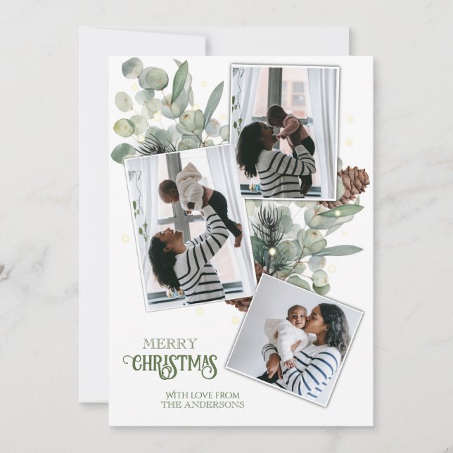 Vattenskärl Eucalyptus och Gräs-julkort Julkort (Framsida)