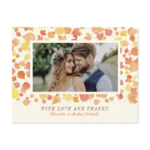 Vattenskärl Höst löv Photo Tack Postcard